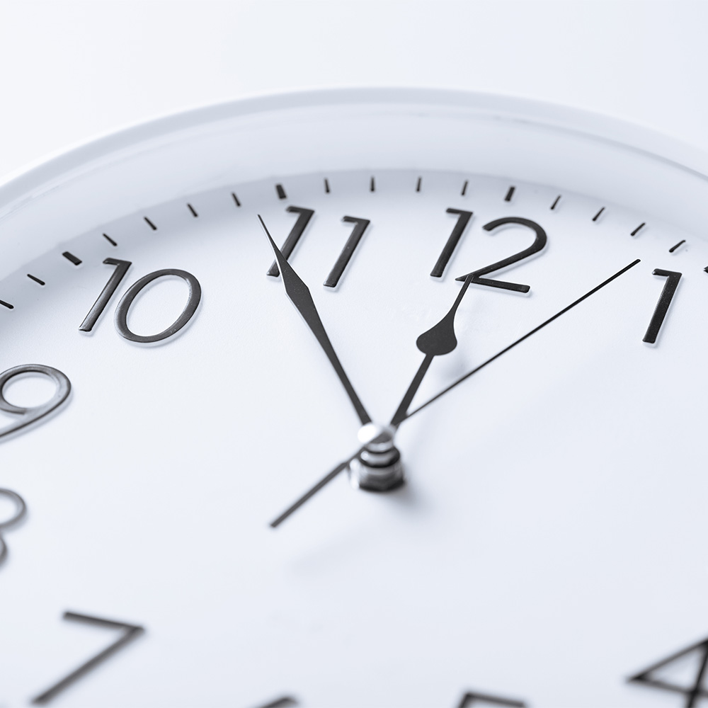 Clock showing flexible hours availability